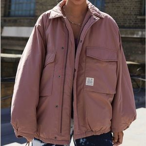 UO Rene Padded Utility Puffer in Pink